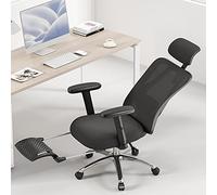 High Back Office Chair with PU Seat, Tilt Function, and Adjustable Footrest, Supports up to 150kg for Office and Home
