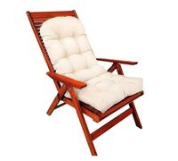 High Back Outdoor Chair Cushion, Soft Garden Recliner Pillow, Grey Patio Seat Pad for Indoor, Office, Rocking Chairs - 50x11 cm