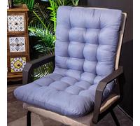 High Back Outdoor Garden Chair Cushion with Tie-Down Straps, Haze Blue, 45x125 cm - Perfect for Rattan Furniture, Weather-Resistant, Comfortable Seating Accessory