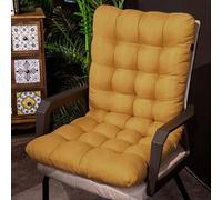 High Back Outdoor Garden Chair Cushion with Tie Down Straps - Stylish Rattan Furniture Cushion (Ginger, 45x100 cm) for Patio Comfort and Support