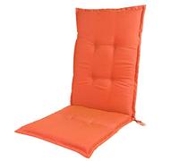 High Back Patio Chair Cushions 120x50cm, UV-Resistant Garden Chair Pads with Ties & Cords, Orange Seat Cushions for Outdoor Folding Chairs, 1 Pack