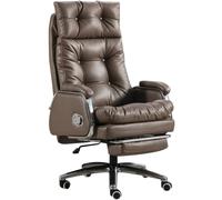 High Back Reclining Leather Executive Chair Ergonomic Office Chair with Fixed Armrests Supports Up to 330lbs Comfortable for Home & Office Use