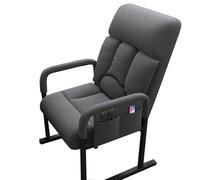 High Back Upholstered Chair with Arms - Modern Accent Side Chair for Living Room or Office - Comfortable Reading Chair with Metal Legs