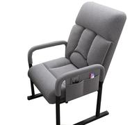 High Back Upholstered Chair with Arms - Modern Accent Side Chair for Living Room or Office - Comfortable Reading Chair with Metal Legs