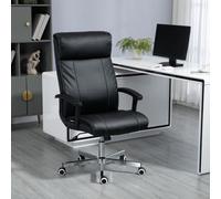 Vinsetto Massage Office Chair, PU Desk Chair with 6 Point Massage, High Back Computer Chair with Metal Legs, Thick Seat, Remote Control and Adjustable Height, Black
