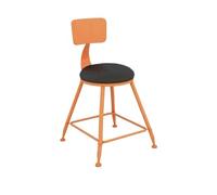 High Bar Stools for Kitchen Island Colorful Round Iron Bar Table with Chairs Perfect for Small Balcony Cafe Milk Tea Shop - Orange Counter Height Seating