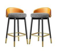 High Bar Stools Set of 2, Modern Kitchen Breakfast Chairs with Metal Legs and Backrest, Ideal for Kitchen Island and Home Bar