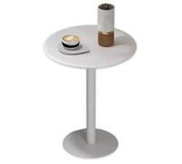 High Bar Table Bistro Table Round Cocktail Bar Table with Metal Base, Tall Bistro Pub Table, Dining Table Sofa End Table Side Table for Kitchen, Dining Room, Living Room - White (Size : 40x40x50cm)