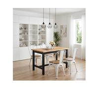 High Bar Table Black Solid Pine Wood 112x70x91cm Industrial Live Edge Pub Style