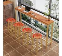 High Bar Table for Kitchen & Dining Rectangular Breakfast Counter Adjustable 100/120/140/160cm Stylish Bar Height Table Modern Kitchen Bar Furniture