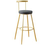 High Barstools PU Leather Stools with Back Kitchen Island Bar Chair, Counter Height Upholstered Seat, Tall Stool for, Breakfast, Pubs (Black,75cm/30in)