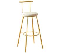 High Barstools PU Leather Stools with Back Kitchen Island Bar Chair, Counter Height Upholstered Seat, Tall Stool for, Breakfast, Pubs (White,75cm/30in)