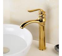High Basin Mixer Tap, Single Lever Bathroom Sink Faucet, Hot and Cold Water, Single Hole Design, Antique Style for Modern Bathrooms