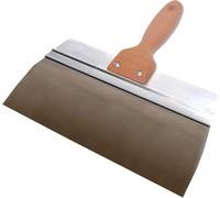 High Blade Medium Flexible Stainless Steel Taping Knife with Wooden Handle, Drywall Plastering Rendering Spatula, Filling Knife Set DIY 150, 250, 350mm (250 mm (~10"))