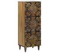vidaXL High Board with Door White 40 x 33.5 x 110 cm Solid Mango Wood