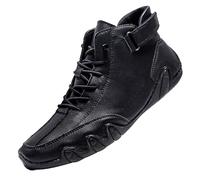 High Boots Men Slip On Leather Shoes Breathable Non-Slip Casual Barefoot Shoes Chic ChUKka Boots Ligthweight Waterproof Outdoor Hiking Trekking Trainers Orthopedic Trainers For Walk Sport Driving