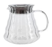 High Borosilicate Glass Coffee Pot Kettle 500ml, Rubber Handle Teapot with Spout - Heat, Easy Pour Over Brewing for Home Office (500ml)