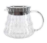 High Borosilicate Glass Coffee Pot Kettle 500ml, Rubber Handle Teapot with Spout - Heat, Easy Pour Over Brewing for Home Office (300ml)