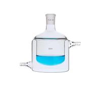 High Borosilicate Glass Flask, Flat Bottom Borosilicate Glass Single-Neck Jacketed Laboratory Reaction Flask(250mL caliber 24)