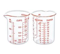 High Borosilicate Glass Measuring Cup-V-Shaped Spout，Glass Measuring Beaker for Kitchen or Restaurant, Easy to Read, 150 ML (5 Oz)-Pack of 2