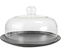 High Borosilicate Glass Microwave Cover for Food, Anti-Splash Microwave Plate Cover, Multi-Function Cake Dome with Lid, Easy Grip Handle, Dishwasher Safe, Oven for Food(transparent,22cm)