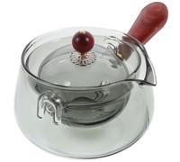 High Borosilicate Glass Rotating with Wood Handle Teapot 500ml | Convenient Brewing, Fine Workmanship, Comfortable Grip, for Home Desktop and Office Table Use