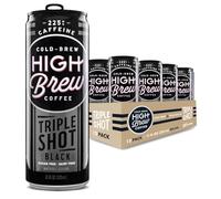 High Brew Coffee | Lightly Sweetened Cold Brew Iced Coffee with Pure Cane Sugar - 225 mg Natural Caffeine, Patiently Brewed, Never Heated. Low-Acid, Ready-to-Drink | 11 oz Can (Triple Shot Black)
