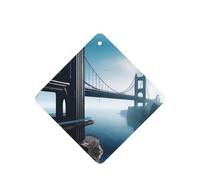 High Bridge Over The Sea Pattern Car Air Fresheners 6 Pcs Square Hanging Aromatherapy Tablets Scented Fresheners For Bedroom Bathroom