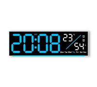 High Brightness LED Digital Clock Clear Display Time Date Temperature with Soft Wake Up Feature Timers Stopwatch for Easy Reading Home Use Digital Clock