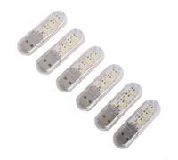 High Brightness USB Lamp 3 LEDs Portable Design(6pc) | 59x18x8mm size, fits wallet or keychain, 3 high-brightness 5730 LEDs, metal and PC shell, for instant 5V USB power