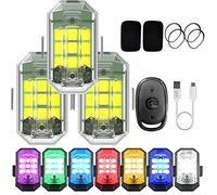 High Brightness Wireless LED Strobe Light, 7 Colors USB Rechargeable Flashing Lights, Wireless Strobe Lights For Car, Riding Anti-Collision Night Signal Light Strobe Light for Motorcycle Car Bike (2)