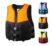 High Buoyancy Adjustable Life Vest, Lightweight Safety Jacket, Ideal for Adults and Teens, for Kayaking, Snorkeling, Swimming, Paddleboarding(Orange,L)