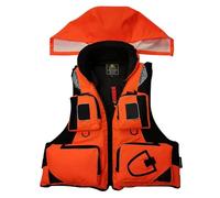 High Buoyancy Fishing Surf Jacket, Lightweight Adjustable Angling Swim Vest, Safety Fishing Gear for Canoeing Paddle Boarding Water Sports(Orange,XXL)