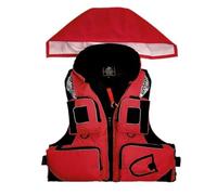 High Buoyancy Fishing Surf Jacket, Lightweight Adjustable Angling Swim Vest, Safety Fishing Gear for Canoeing Paddle Boarding Water Sports(Red,L)