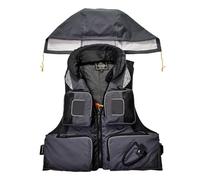 High Buoyancy Fishing Surf Jacket, Lightweight Adjustable Angling Swim Vest, Safety Fishing Gear for Canoeing Paddle Boarding Water Sports(GRAY,L)
