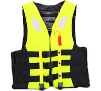 High Buoyancy Life Jacket - Adjustable Safety Vest for Kayaking, Boating, Swimming & Water Sports with Rescue Whistle & Reflective Strips
