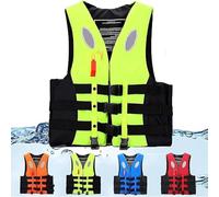 High Buoyancy Life Jacket - Adjustable Safety Vest for Kayaking, Boating, Swimming & Water Sports with Rescue Whistle & Reflective Strips