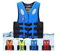 High Buoyancy Life Jacket - Adjustable Safety Vest for Kayaking, Boating, Swimming & Water Sports with Rescue Whistle & Reflective Strips