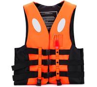 High Buoyancy Life Jacket - Adjustable Safety Vest for Kayaking, Boating, Swimming & Water Sports with Rescue Whistle & Reflective Strips