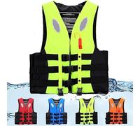 High Buoyancy Life Jacket - Adjustable Safety Vest for Kayaking, Boating, Swimming & Water Sports with Rescue Whistle & Reflective Strips