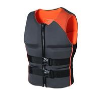 High-Buoyancy Life Jacket for Adults Adjustable Neoprene Swim Vest with Breathable Design and Water Sports Snorkel Vest for Kayaking, Fishing, Swimming(Grey a,3XL)