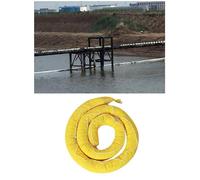 High Capaci Oil-Only Absent Boom with ap Connectors - Water-Repellent Polypropylene Meltblown, Quick Deployment for Fast Oil Spill Containment (Yellow, 20