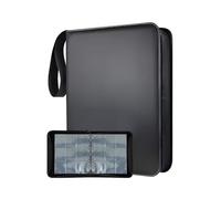 High Capacity 900 Card Storage Album with 50 Black 9 Pocket Sheets and Waterproof PU Leather Case Trading Card Planner Black