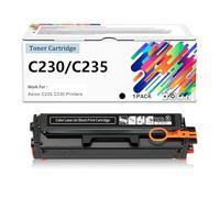 High Capacity C230 C235 Toner Cartridge with Chip Black Cyan Magenta Yellow High Yield Toner Replacement for Xerox C230 C235 Multifunction Printer,K-1500pages
