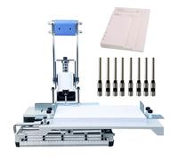 High Capacity Manual Hole Punch - Single Hole Punching Machine with Moveable Table, 8 Drill Bits, 300 Sheets Capacity for Paper, Plastic, Label Binding