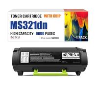 High Capacity MS321dn Toner Cartridge 56F2000 56F2H00 Compatible Toner Cartridge Replacement For Lexmark MS321 MS421 MS521 MS621 MS622 MX321 MX421 MX521 MX522 MX622 Printers Toner,Black-6000 Pages