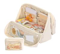 High Capacity Pencil Case 9 Compartment Pouches Detachable Pen Bag Organizers Case Travel Makeup Oversized Pencil for Office & Classroom