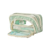 High Capacity Pencil Case Multi Compartments Pen Bag Multi Layered Pen Pouches Marker Organizers for Student Adult Pencil Case with Handle, Green