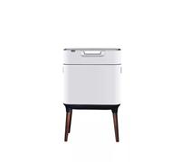 High-Capacity Stainless Steel Trash Can with Lid - Sleek Lightweight Space-Saving Waste Bin for Kitchen Office and Bathroom - Modern Design for Effortless Waste Management