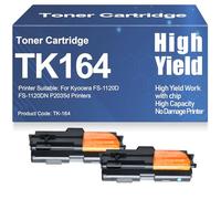 High Capacity TK-164 Black Toner Cartridges Compatible for Kyocera FS-1120D FS-1120DN P2035d Printers with chip High Yield Work,TK164-2PC